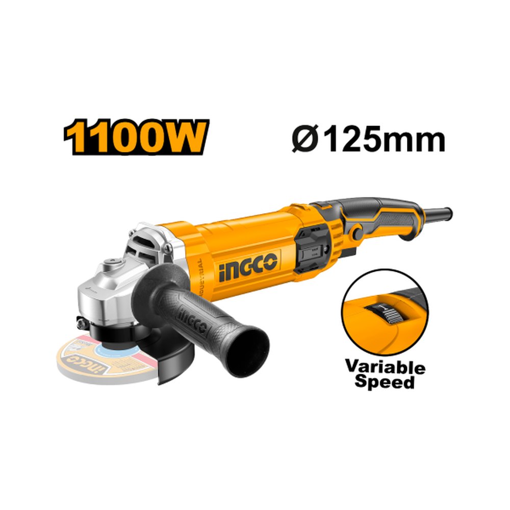 INGCO Angle Grinder 1100W 125mm Variable Speed