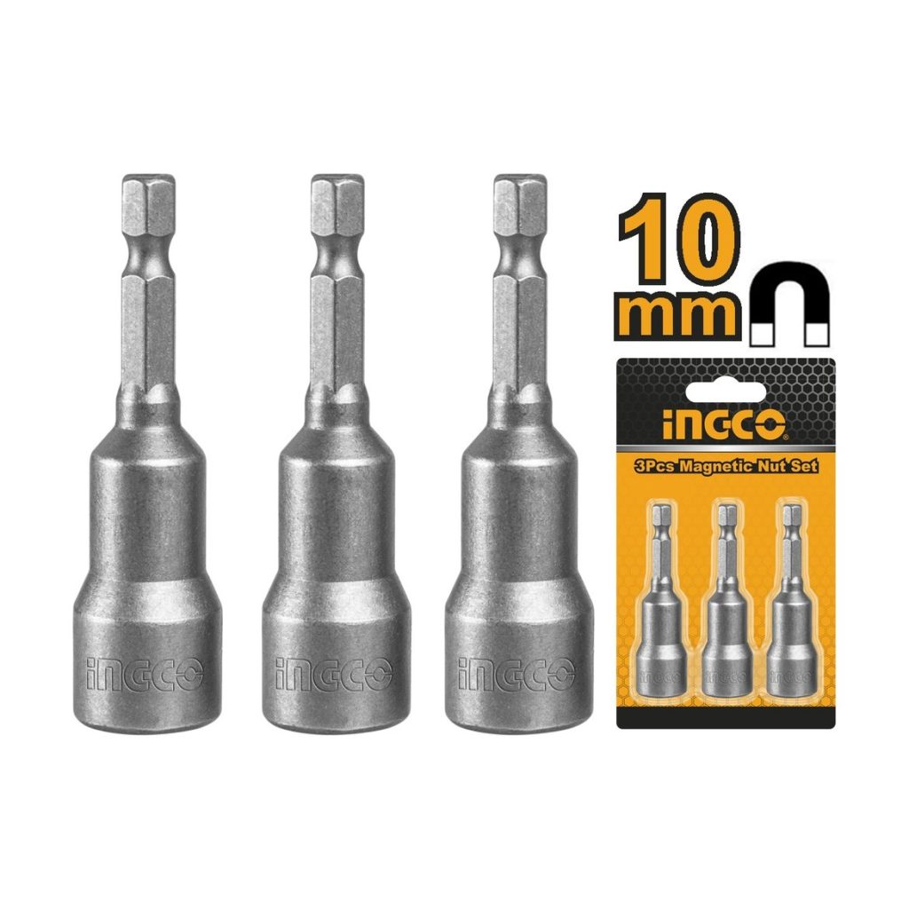 INGCO Impact Magnetic Nut Set 10mm (3pcs)