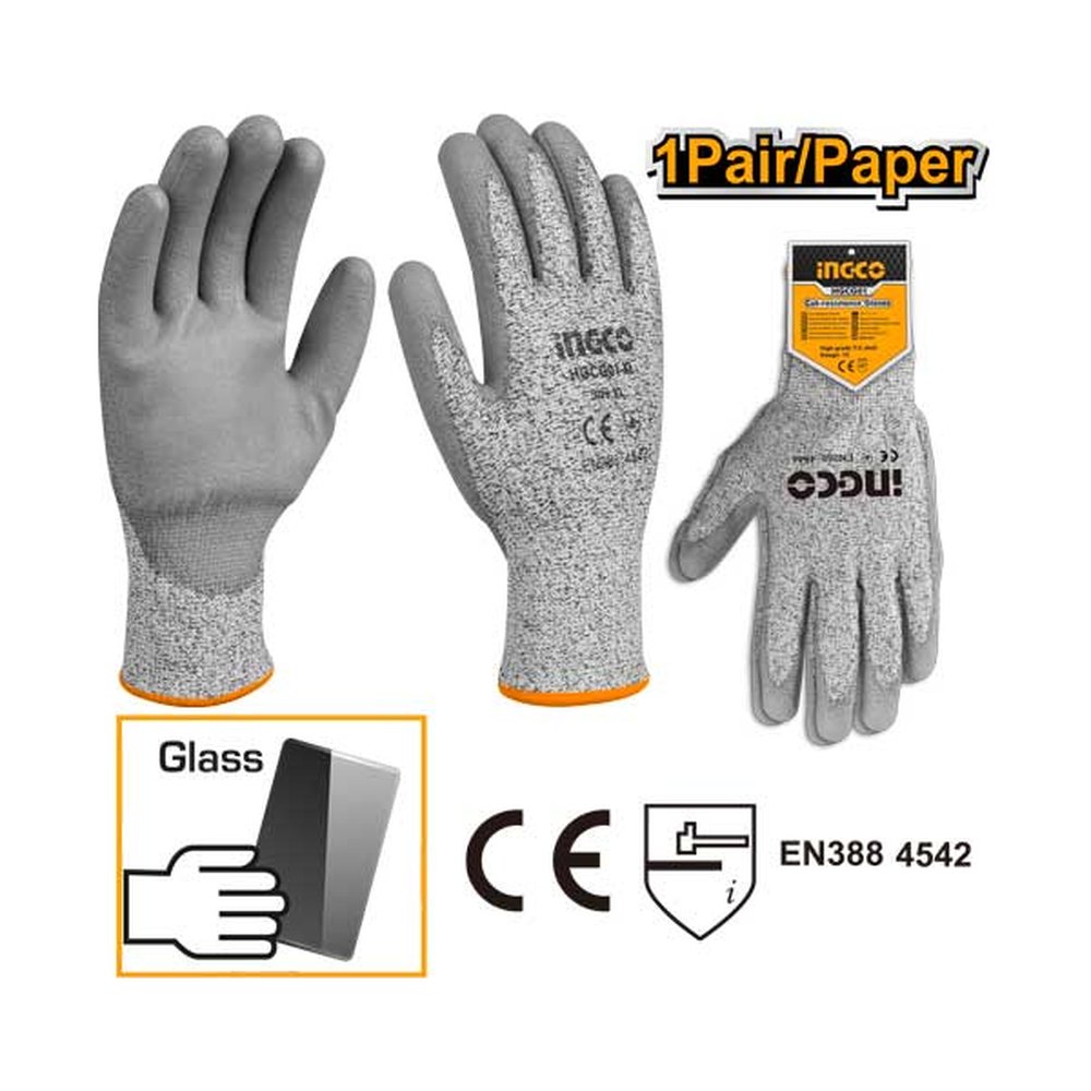 INGCO PU Cut-Resistant Gloves (XL)