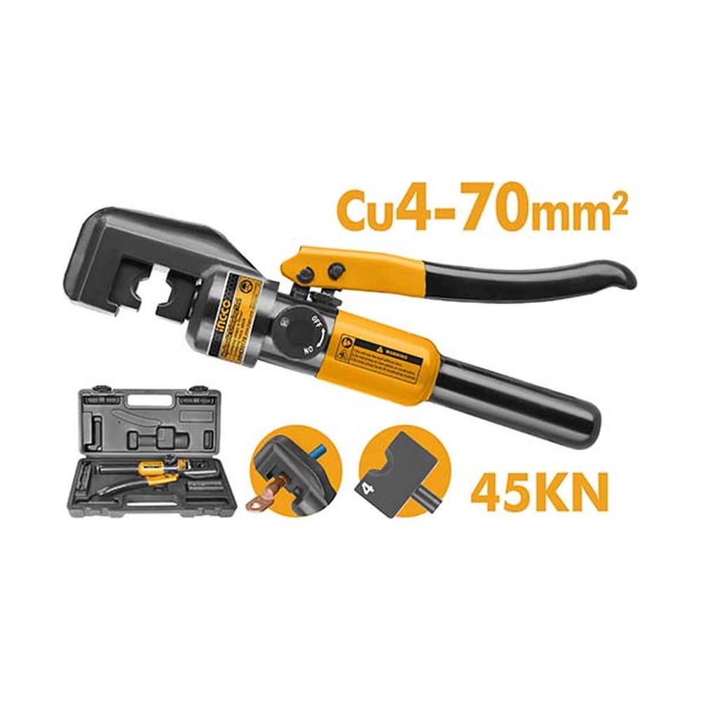 INGCO Hydraulic Crimping Tool 4–70mm² 45kN