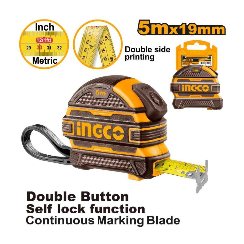 INGCO Steel Measuring Tape 5m x 19mm