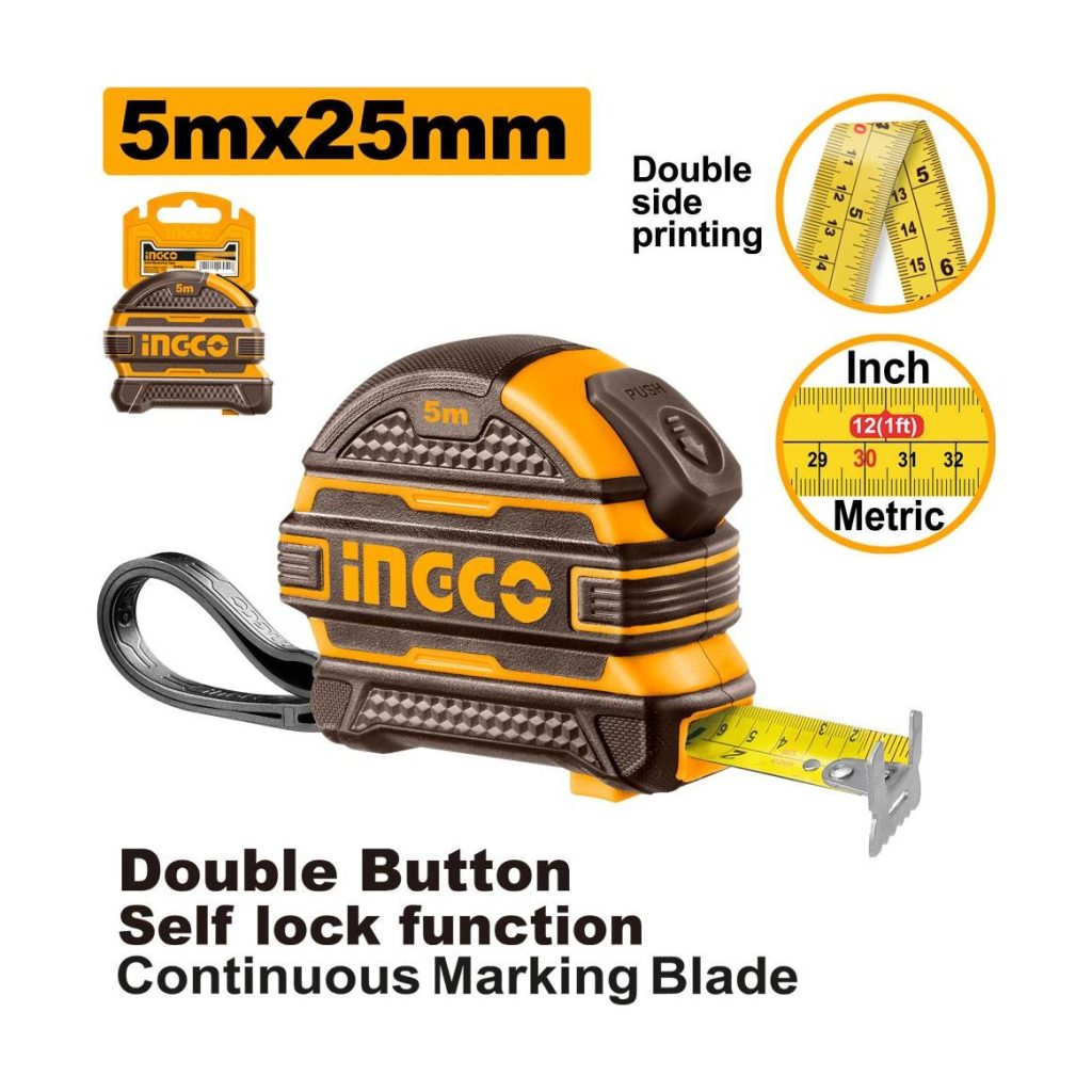 INGCO Steel Measuring Tape 5m x 25mm