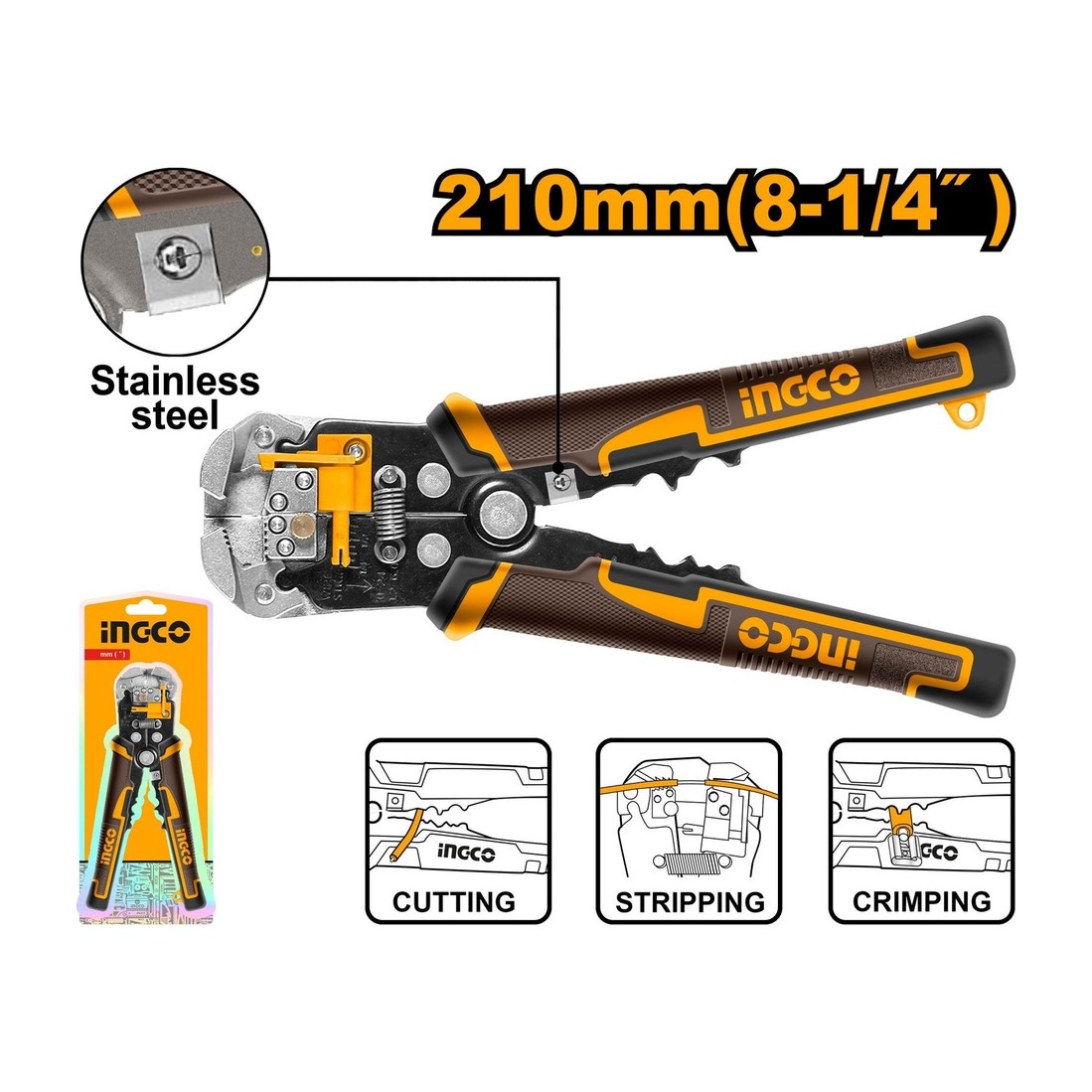 INGCO Automatic Wire Stripper 3-in-1