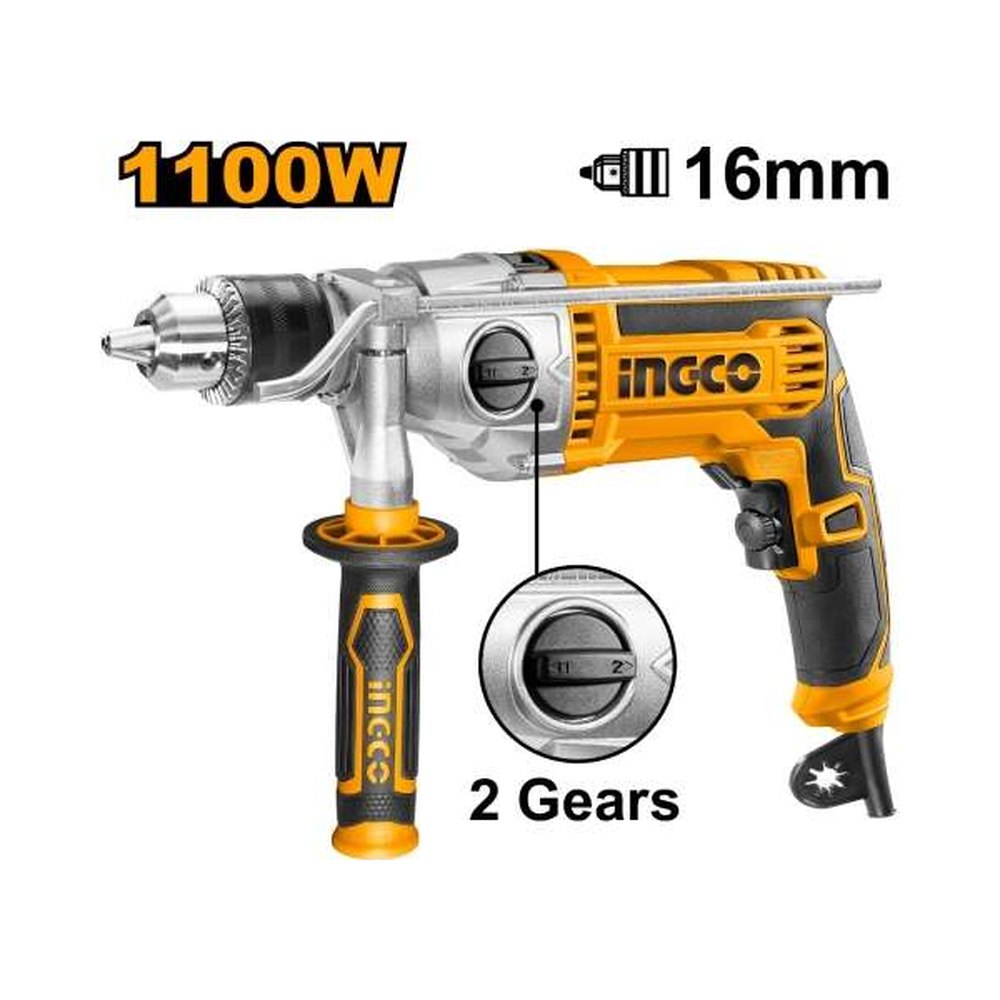 INGCO Impact Drill 1100W 16mm 2-Speed