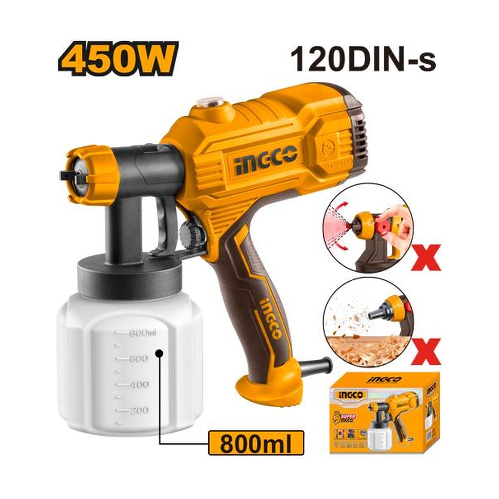 INGCO Electric Spray Gun 450W 800ml