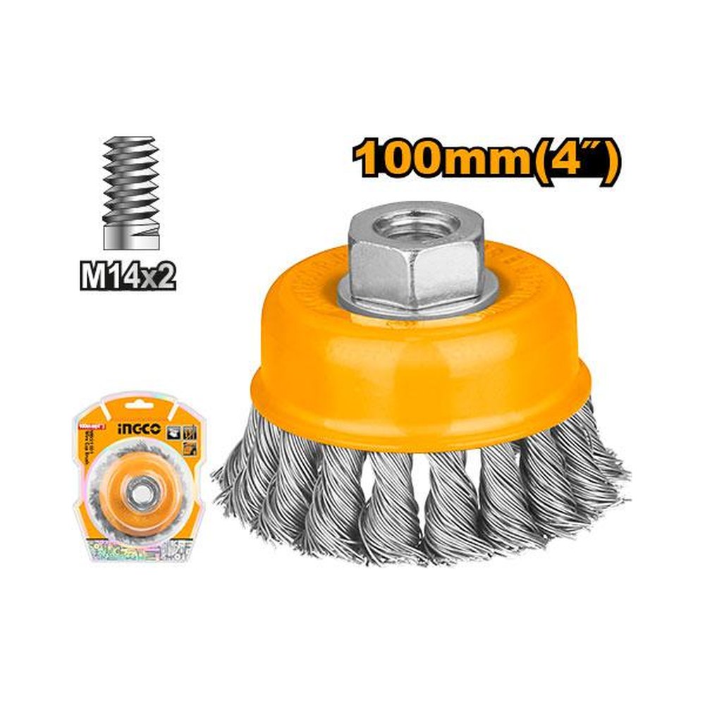 INGCO Wire Cup Brush 100mm M14 (0.5mm Wire)